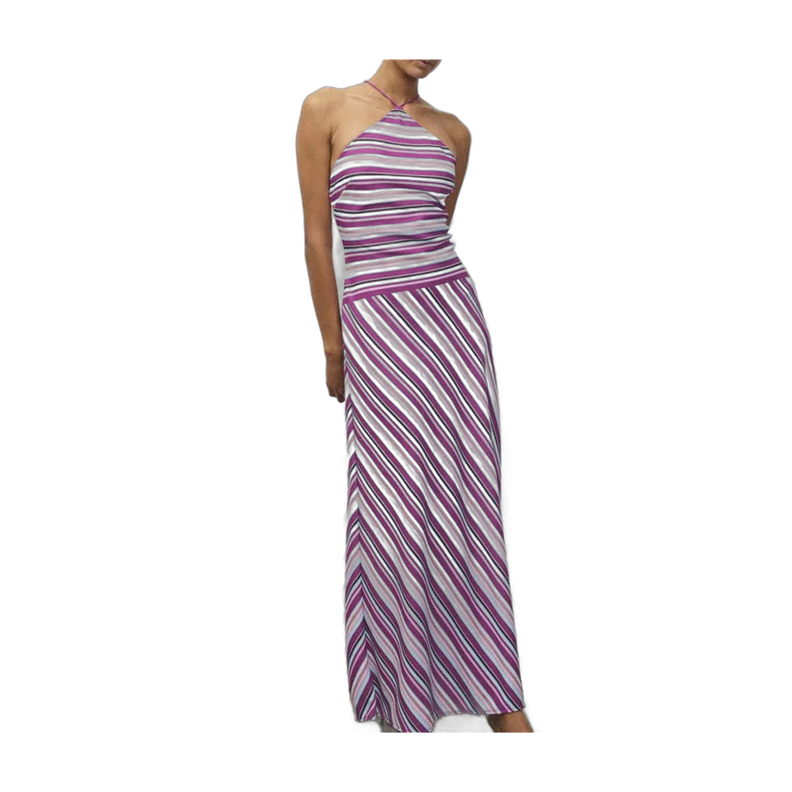 Chic Striped Women's Maxi Dress for Vacation Fun