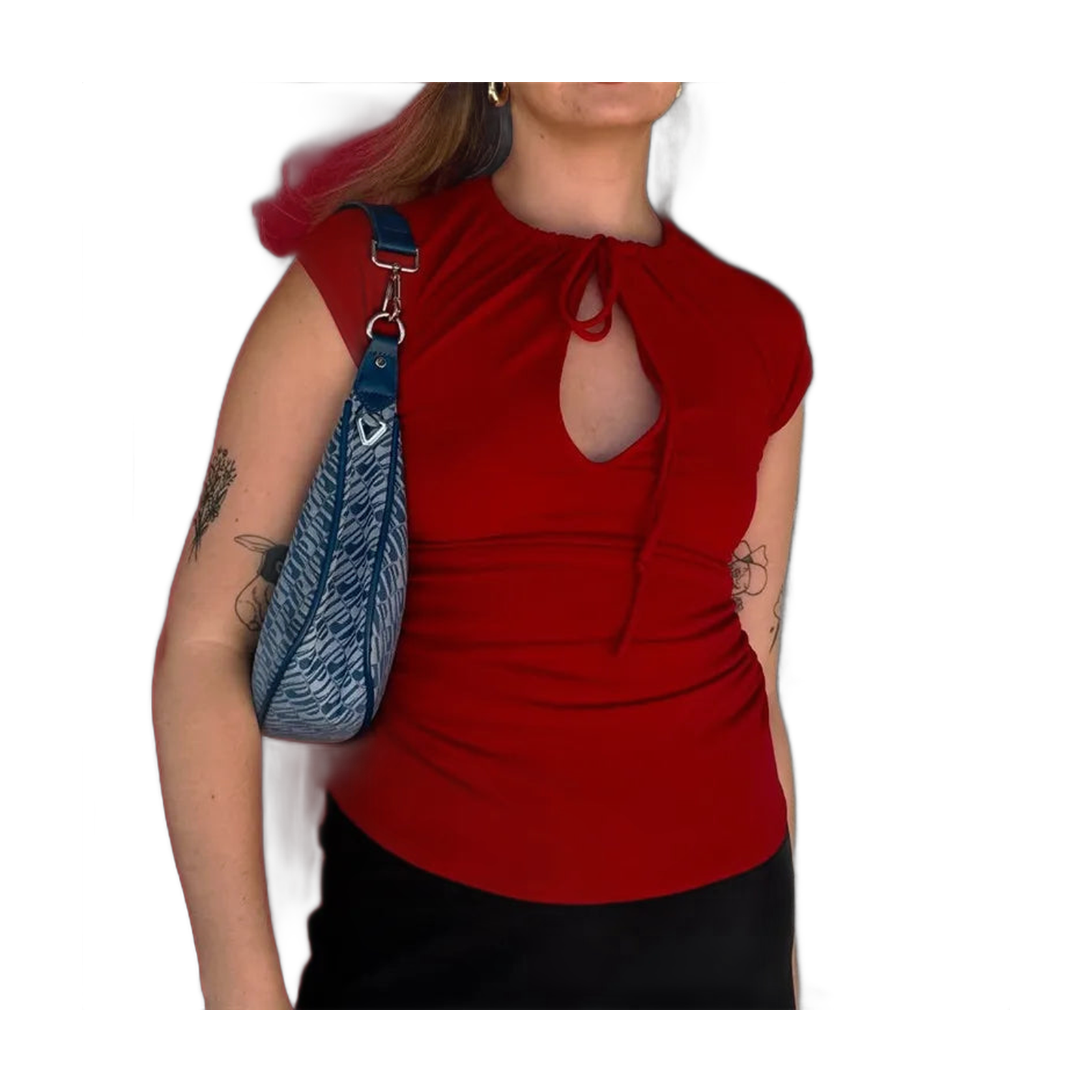 Women's Crop Top with Stylish Keyhole Design