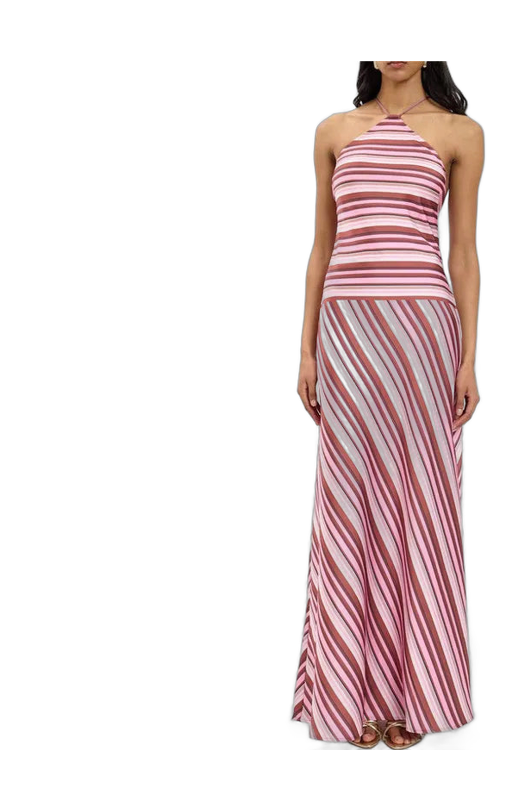 Chic Striped Women's Maxi Dress for Vacation Fun