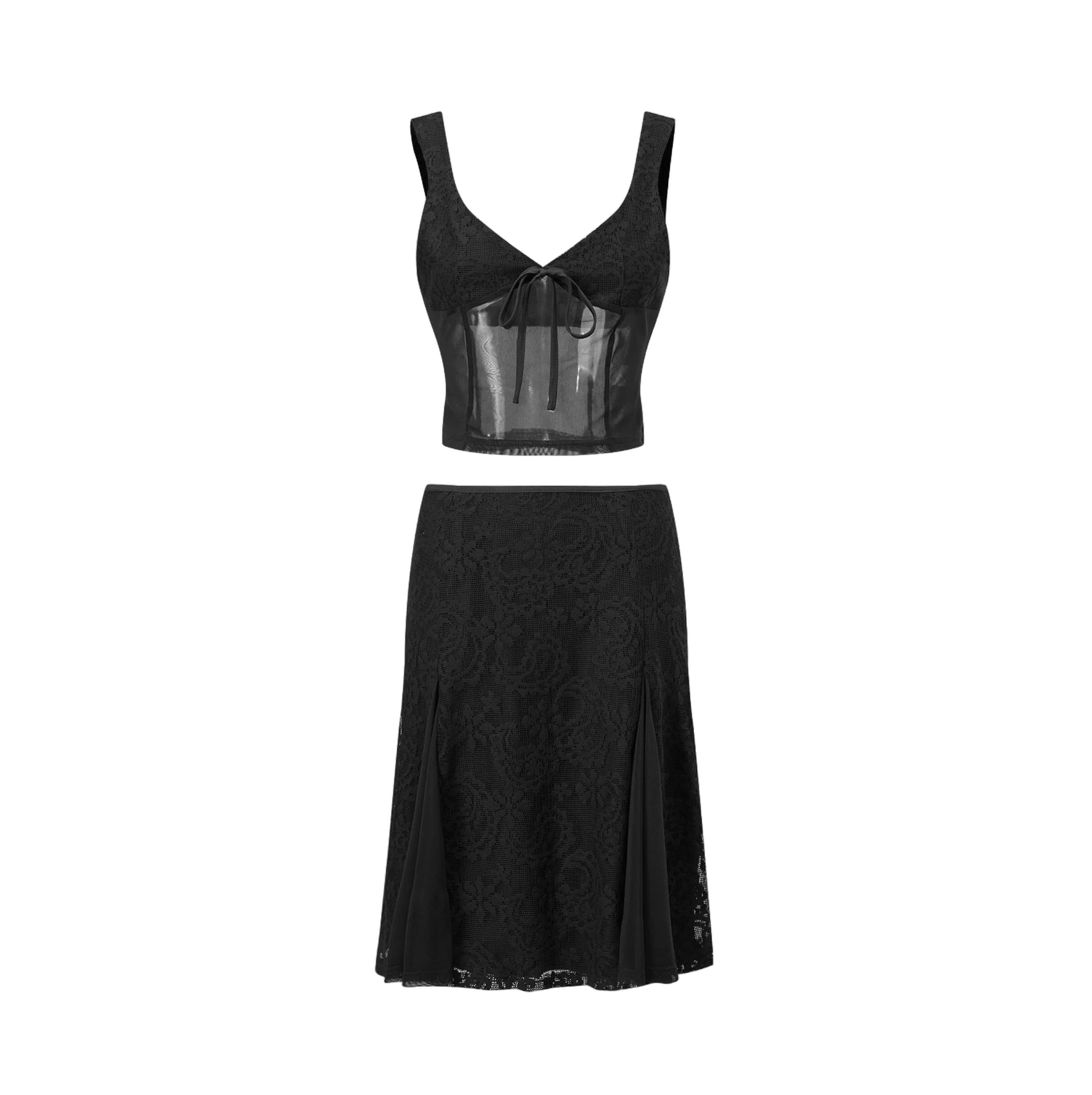 Women's Chic Crop Top and Skirt Set for Vacations
