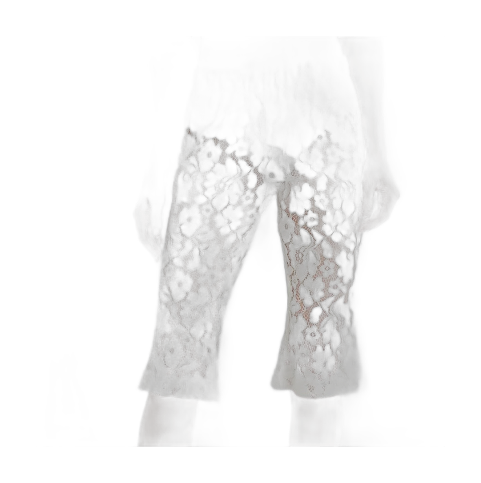 Women's Capri Dress Pants in Floral Lace Design