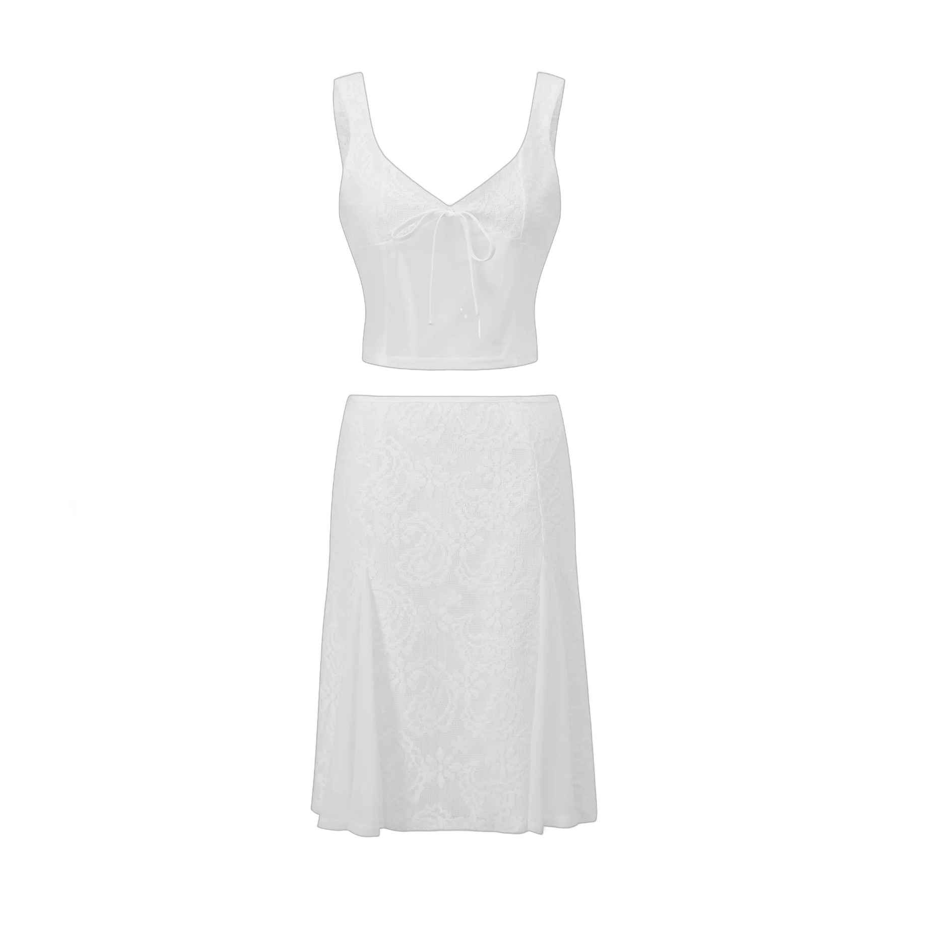 Women's Chic Crop Top and Skirt Set for Vacations