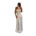 Women's Halter Ruffle Maxi Dress for Summer Vacations