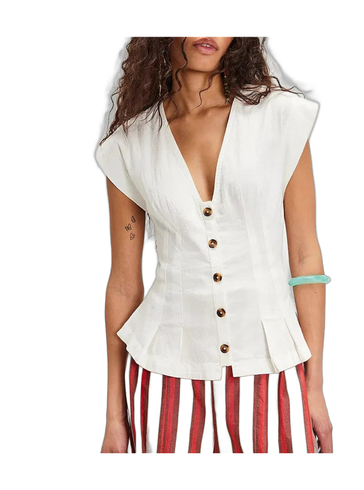 Vacation-Ready Ladies Boho Top in Light Blue