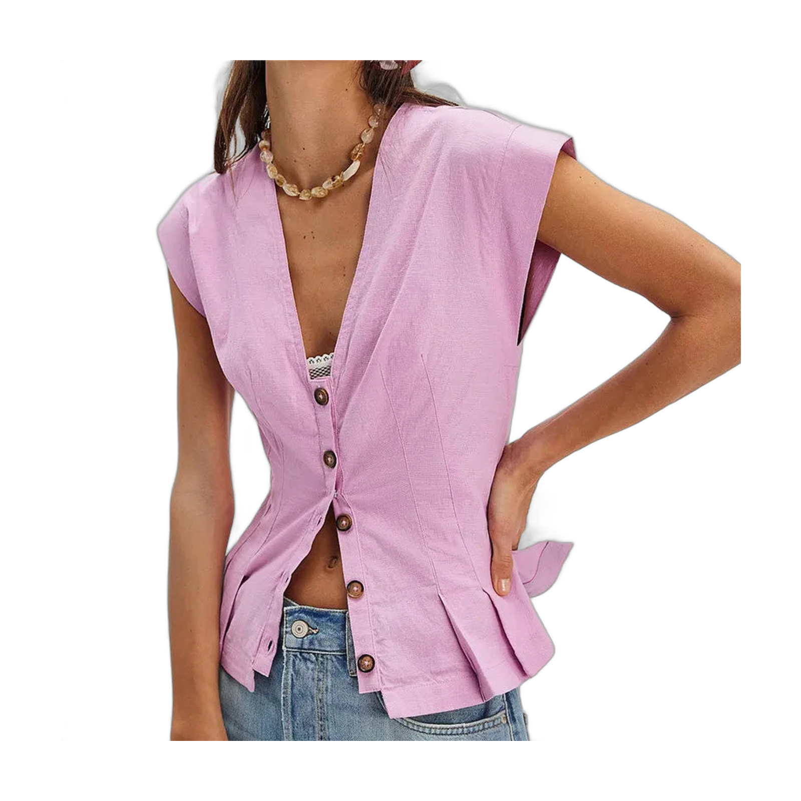 Vacation-Ready Ladies Boho Top in Light Blue