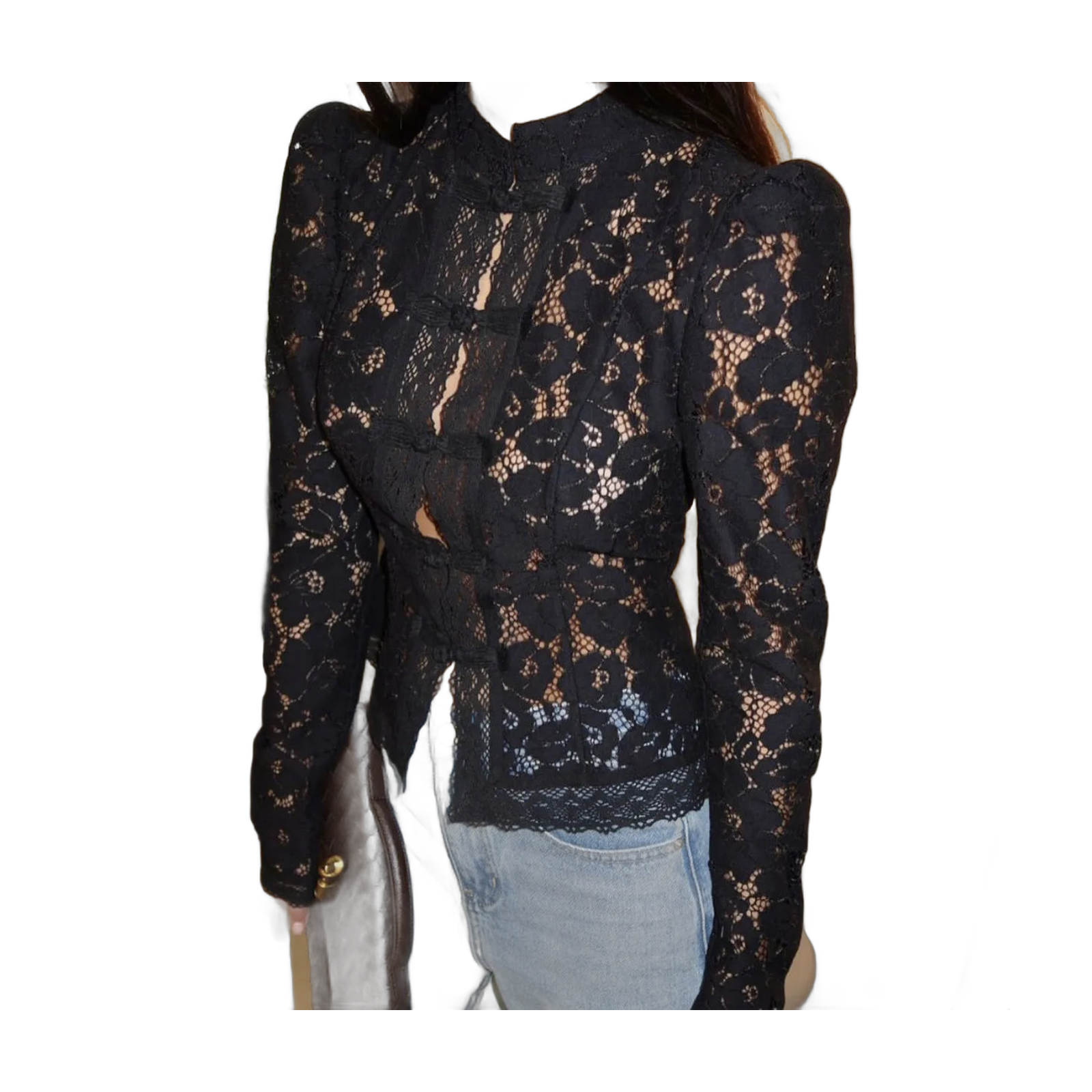 Elegant Lace Black Blouse for Women’s Vacation Style