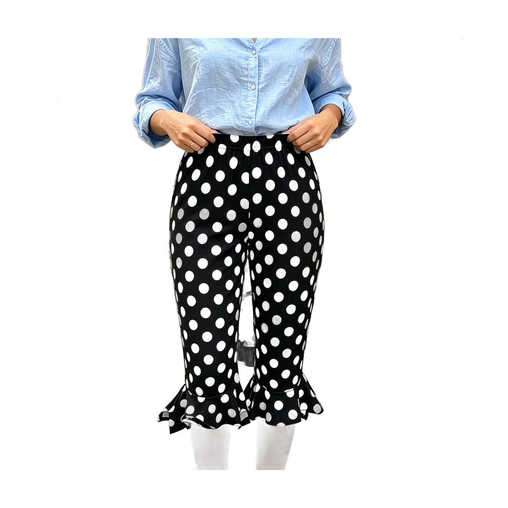 Women's Polka Dot Dots Ruffled Hem Pants