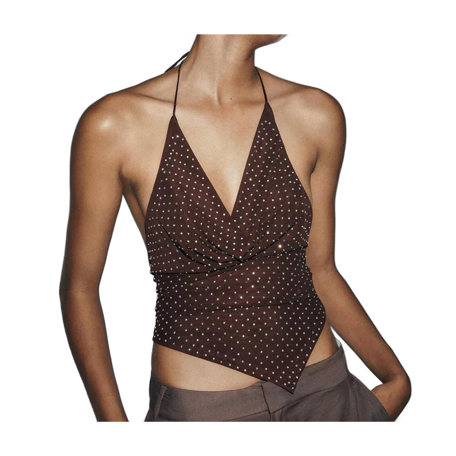 Pink Halter-Top for Women - Trendy Vacation Wear