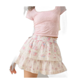 Floral Layered Mini Skirt for Women Travelers
