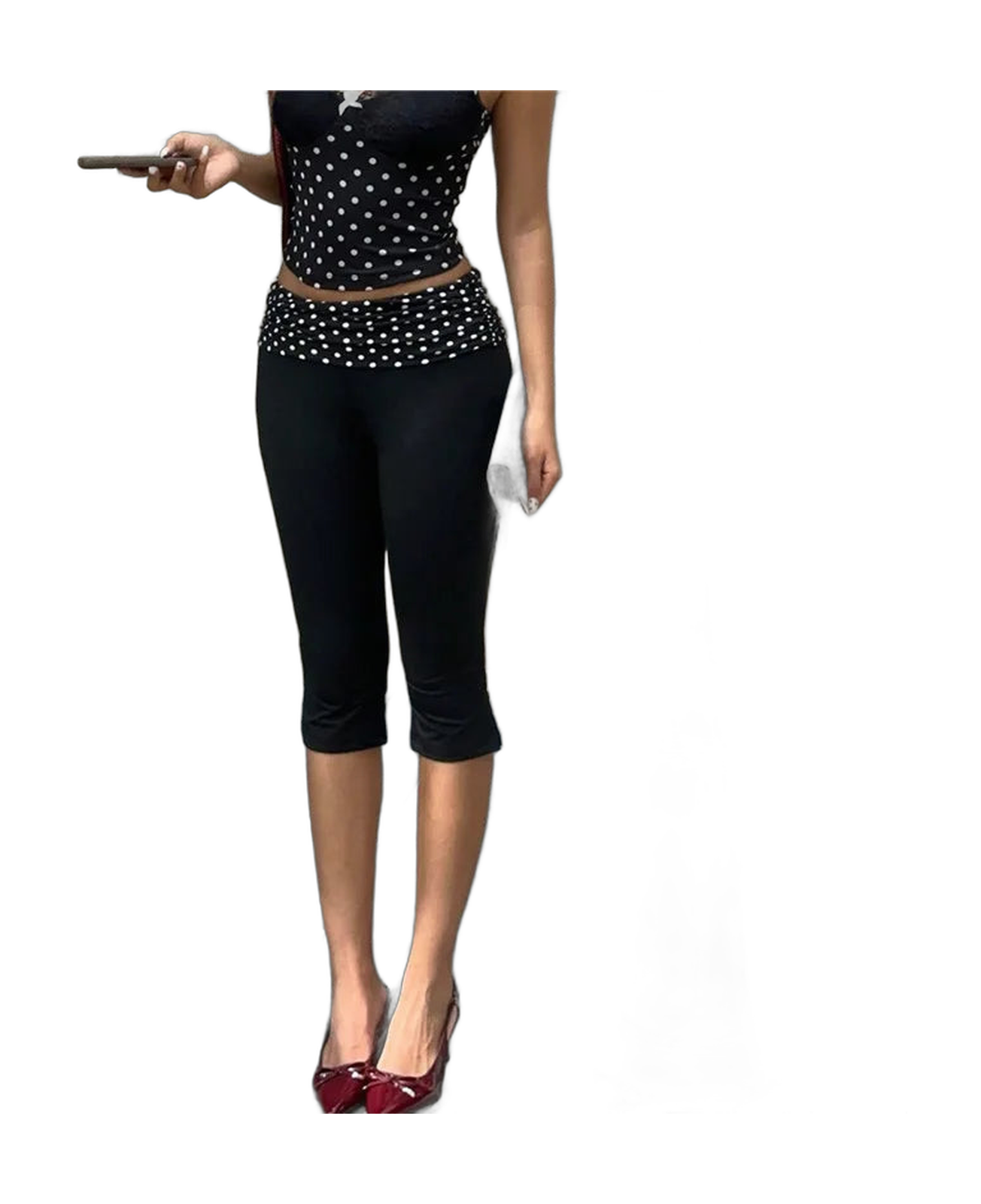 Women's Polka Dot Dots Capris for Vacation Travel