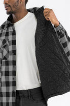 WEIV padded flannel jacket for men with quilted interior and stylish checkered pattern