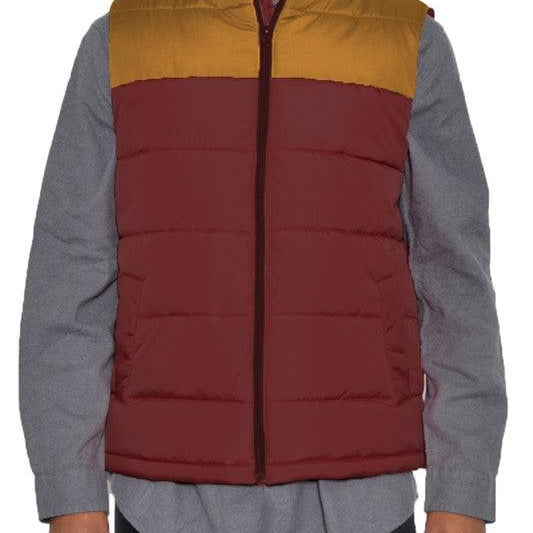 Men's Jackets Padded Winter Two Tone Vest Jackets