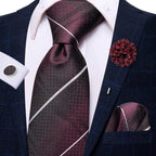 Paisley Neckties With Brooch Silk Elegent Wedding Tie For - VacationGrabs