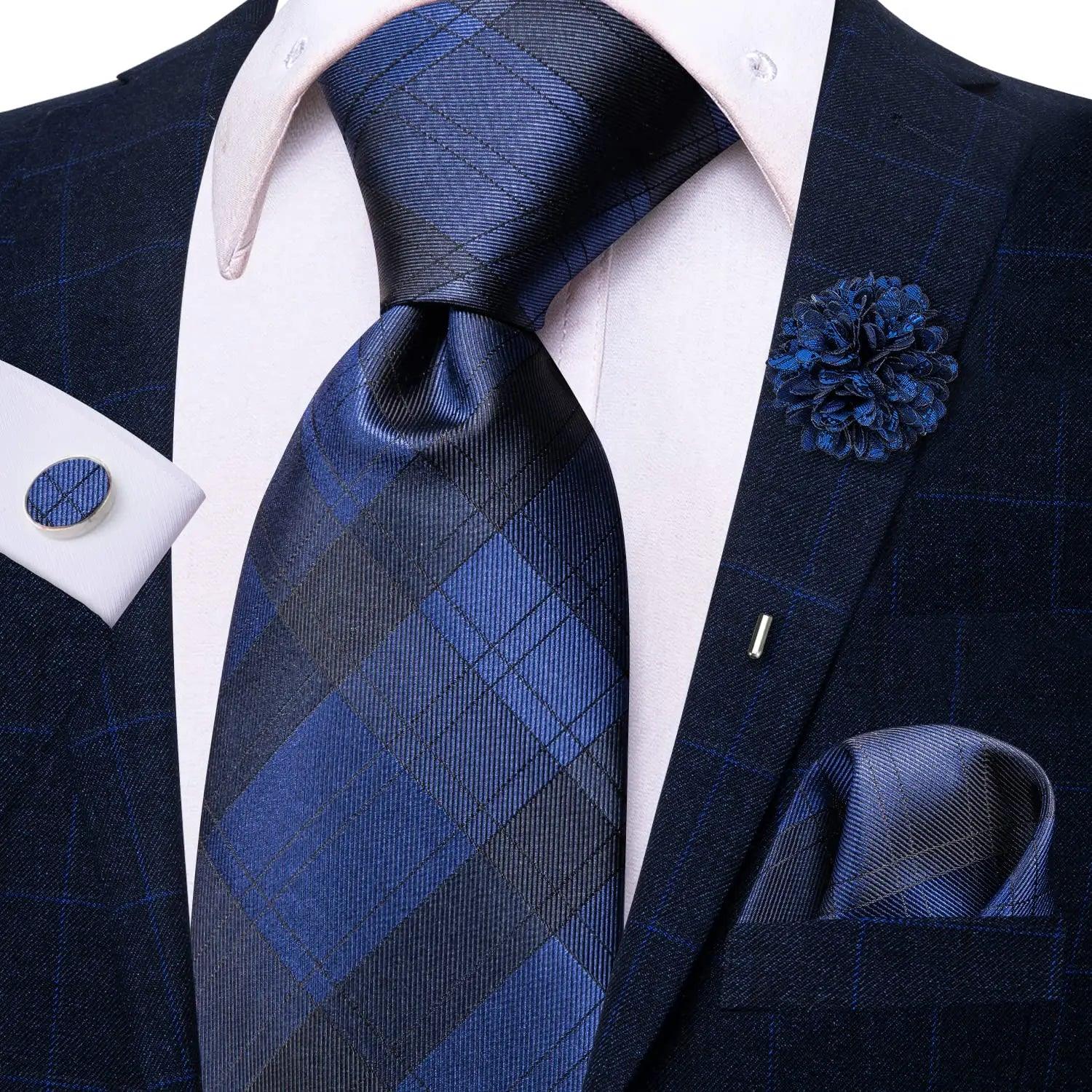 Men's Accessories - Ties Paisley Neckties With Brooch Silk Elegent Wedding Tie For Men Cufflinks 28 Colors