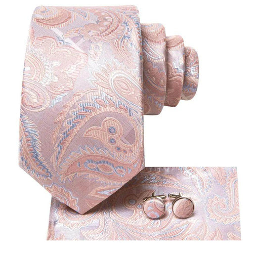 Paisley Neckties With Brooch Silk Elegent Wedding Tie For - VacationGrabs