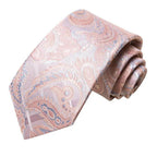 Paisley Neckties With Brooch Silk Elegent Wedding Tie For - VacationGrabs