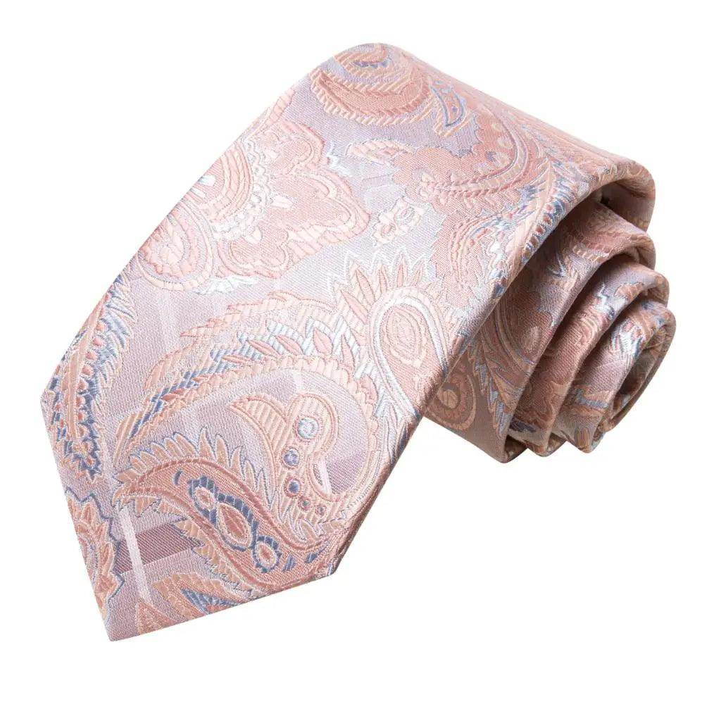 Paisley Neckties With Brooch Silk Elegent Wedding Tie For - VacationGrabs