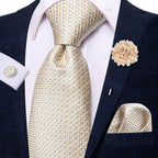 Paisley Neckties With Brooch Silk Elegent Wedding Tie For - VacationGrabs