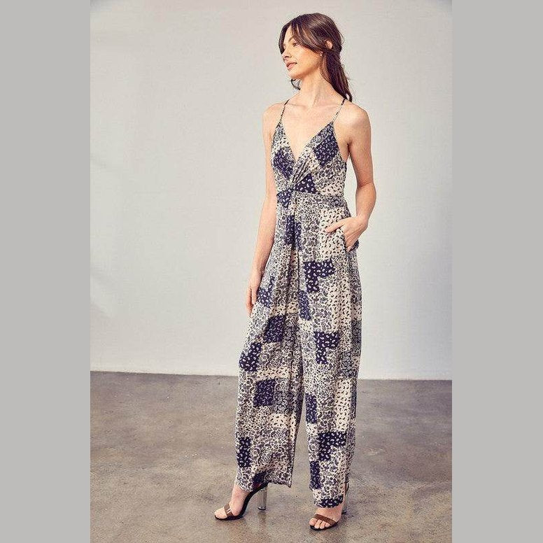 Paisley Printed Cami Jumpsuit - VacationGrabs
