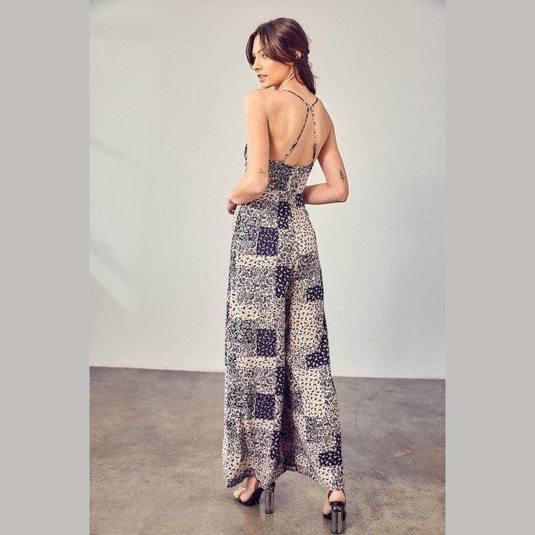 Paisley Printed Cami Jumpsuit - VacationGrabs