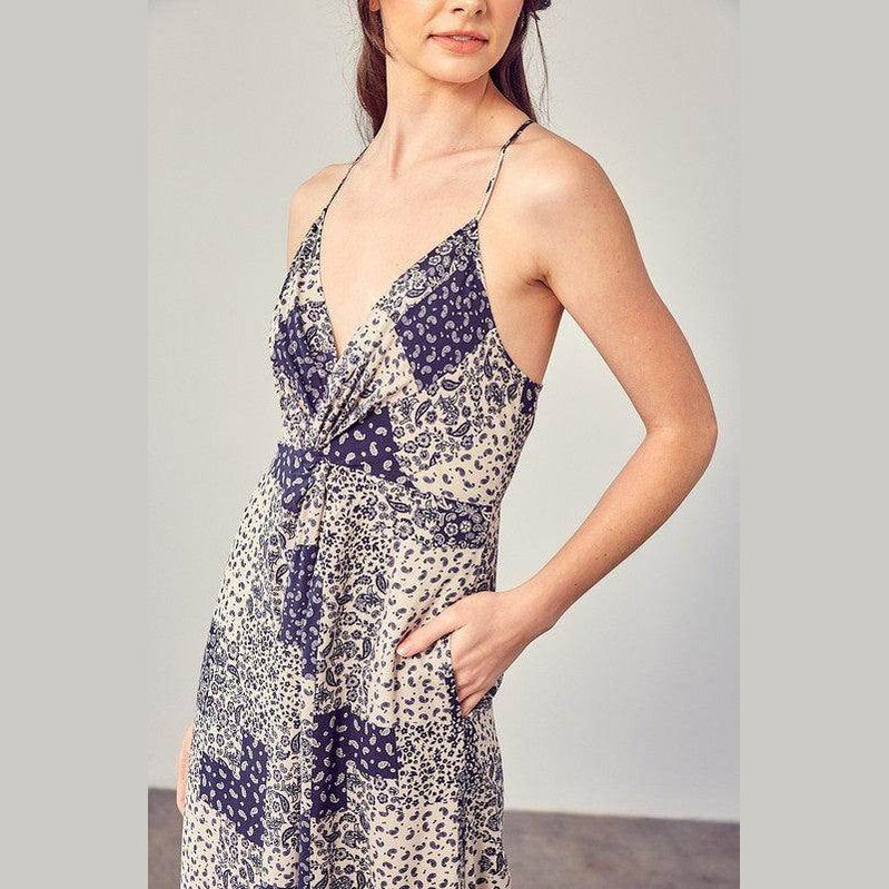 Paisley Printed Cami Jumpsuit - VacationGrabs
