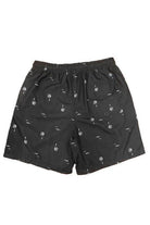 WEIV men's palm print beach shorts featuring a comfortable elastic waistband and fun tropical design