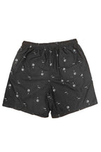 WEIV men's palm print beach shorts featuring a comfortable elastic waistband and fun tropical design