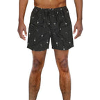 WEIV men's palm print beach shorts with adjustable waist for summer fun and swimming