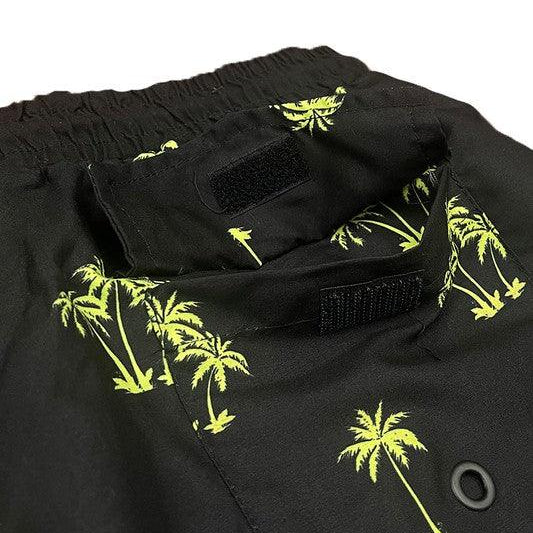 Men's Swimwear Palm Tree Print Swim Shorts for Men