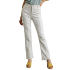 Women's off-white panel straight cut denim jeans for casual wear