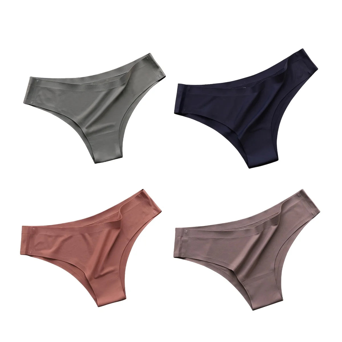 Four styles of seamless panties in varied colors and soft fabric