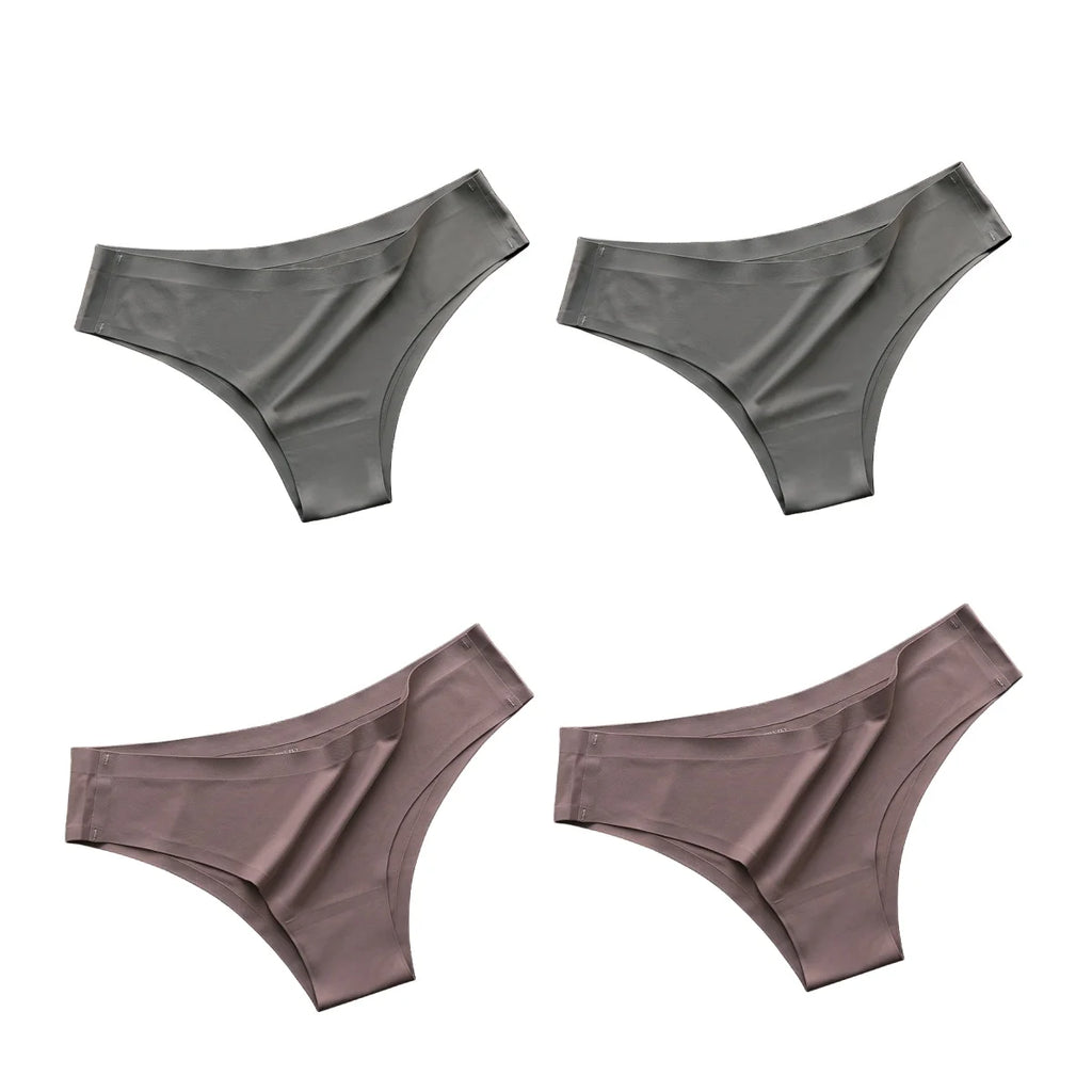 Set of seamless panties in gray and brown for comfortable everyday wear