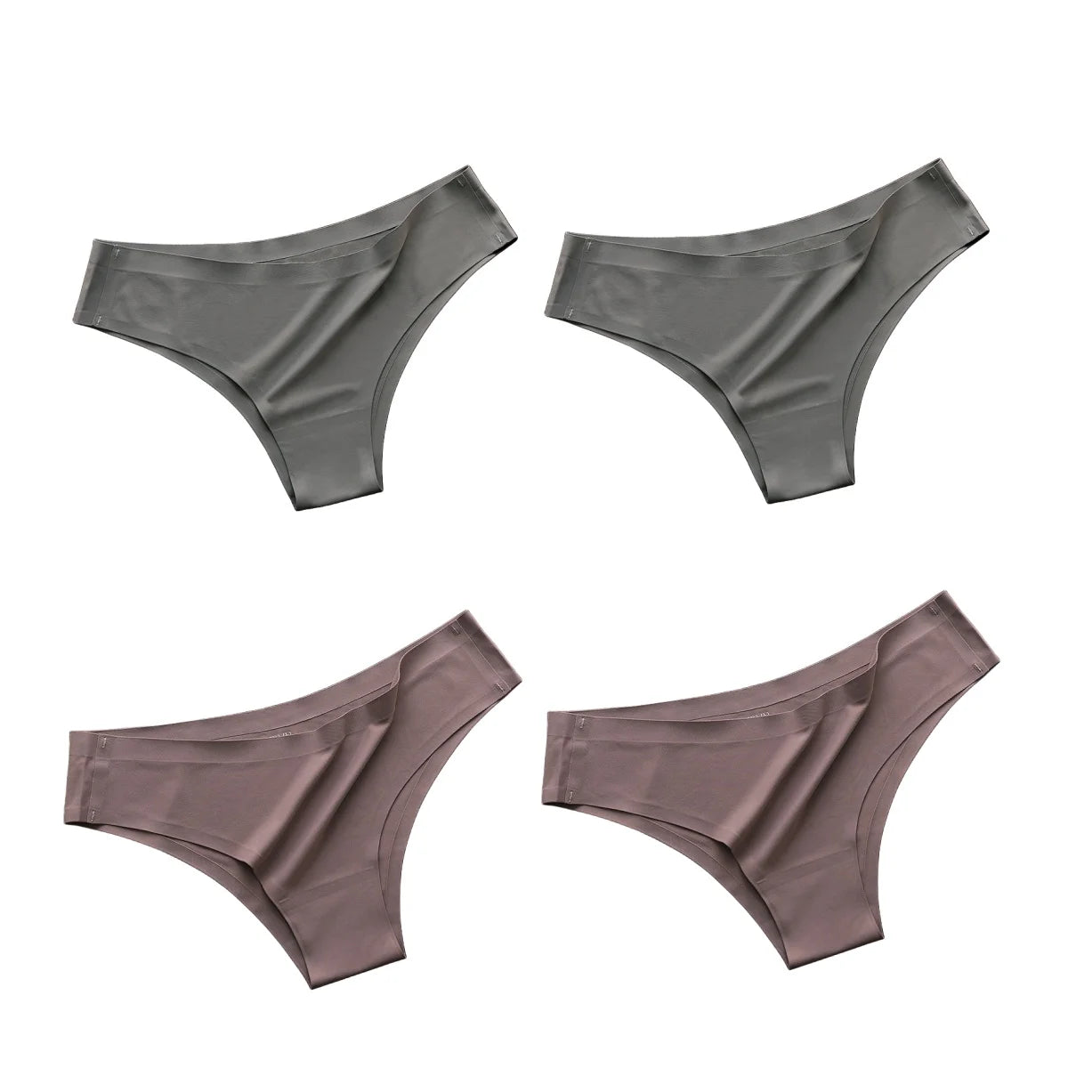 Set of seamless panties in gray and brown for comfortable everyday wear