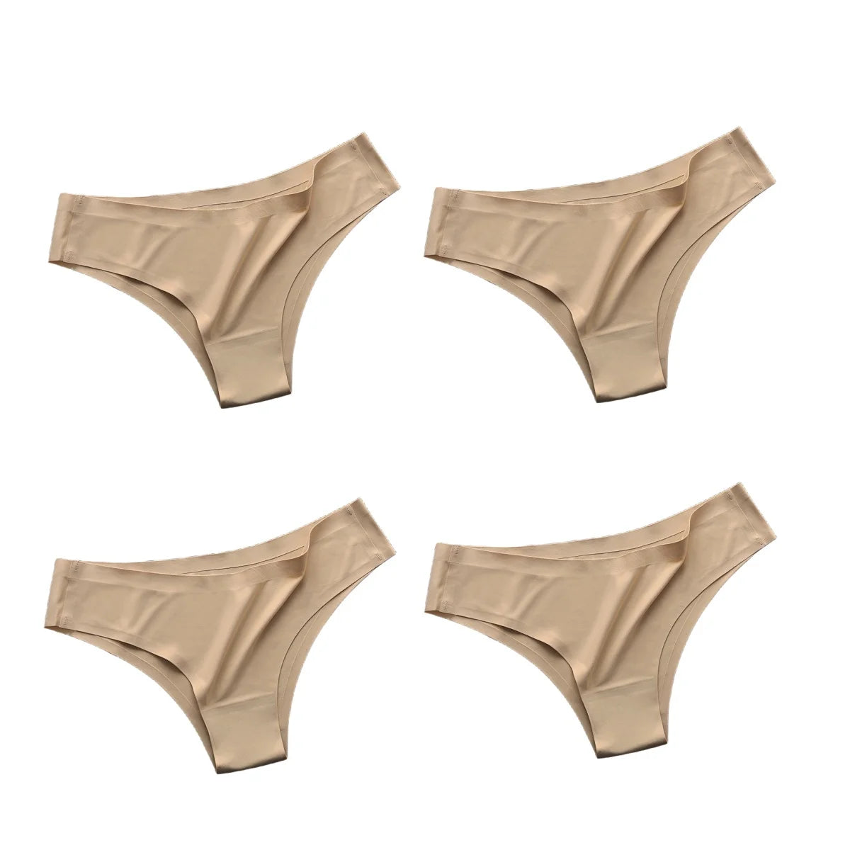 Beige seamless panties, soft material for everyday comfort