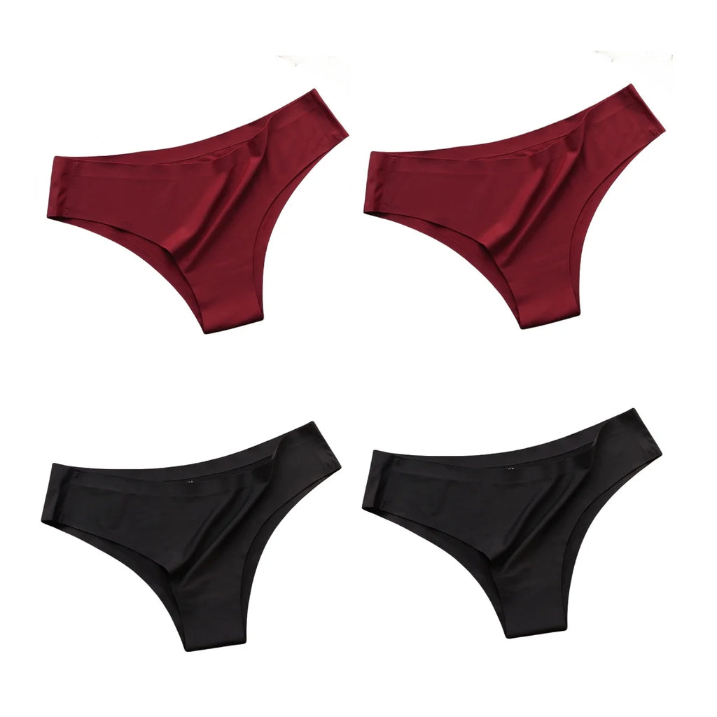 Seamless panties in black and burgundy, soft fabric for everyday comfort