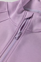 Women's lavender activewear pants and bra set, soft fabric for workouts