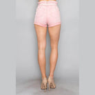 LITZ LA paperbag high waist shorts in light pink with back pockets and a comfortable fit