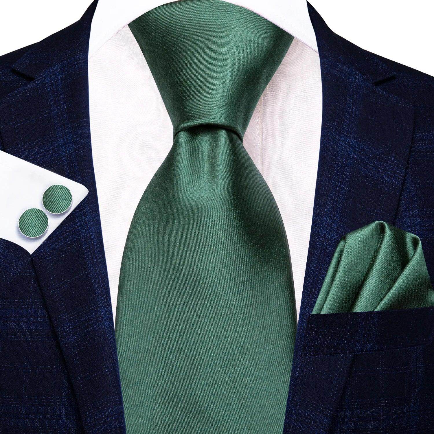 Pastel Solid Silk Wedding Ties Cufflink Set - VacationGrabs