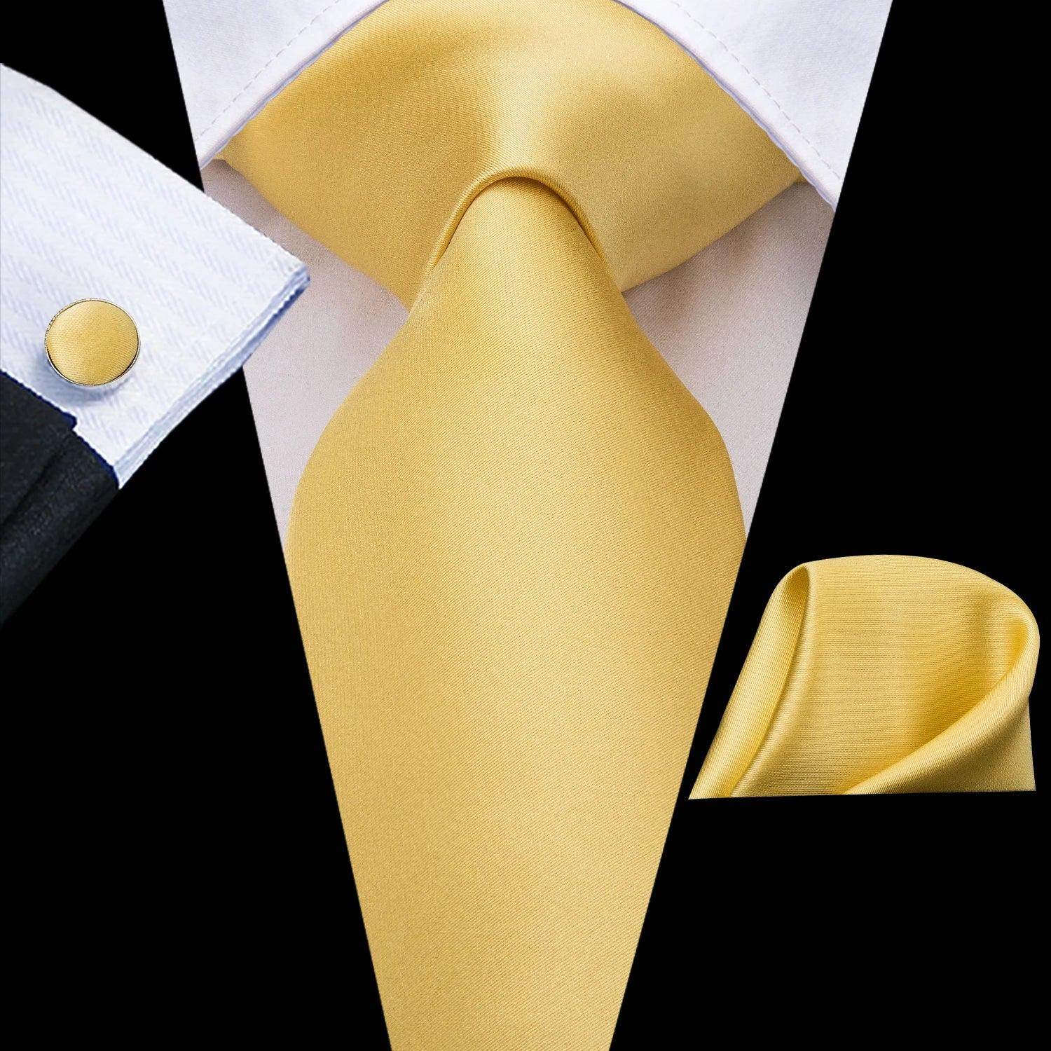 Pastel Solid Silk Wedding Ties Cufflink Set - VacationGrabs