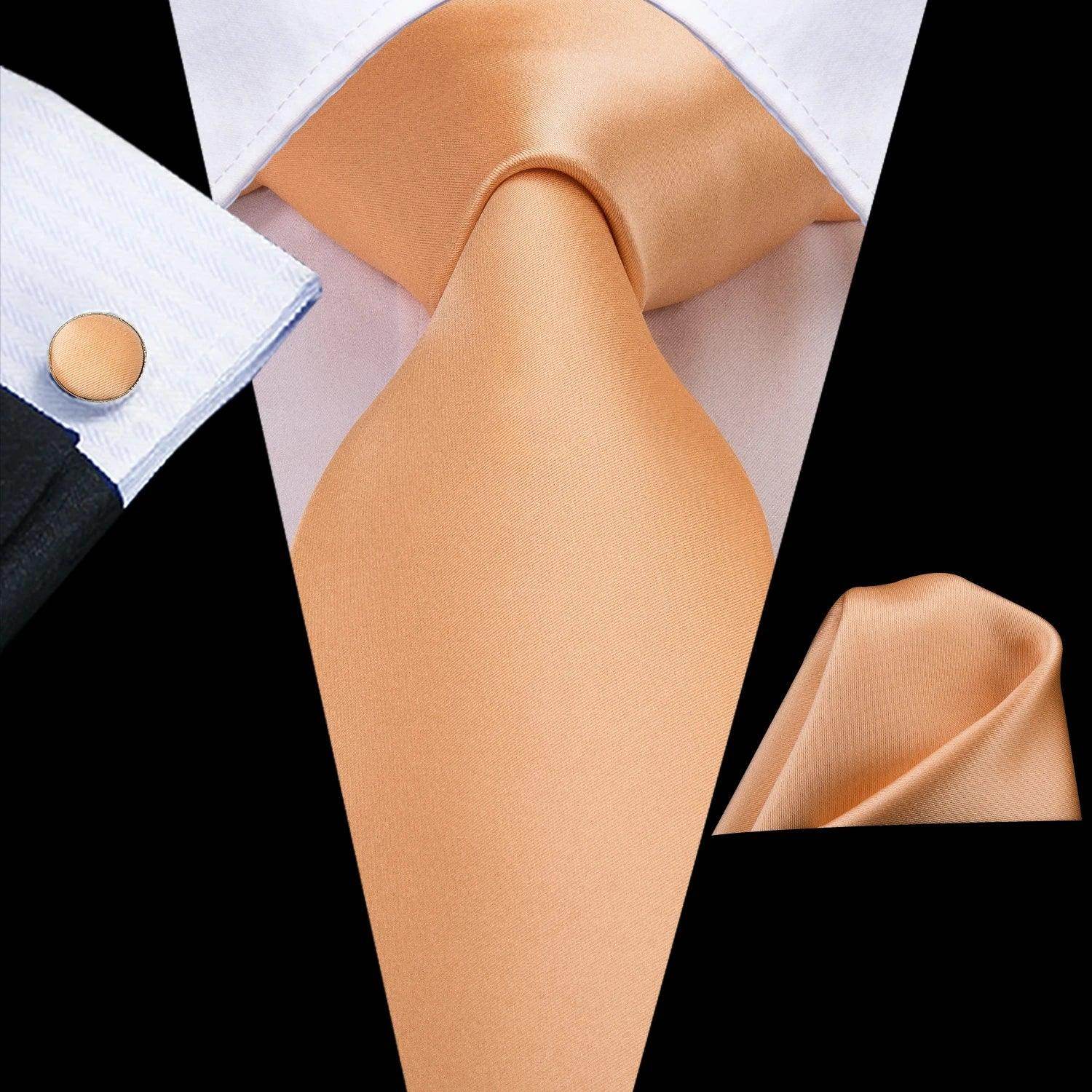 Pastel Solid Silk Wedding Ties Cufflink Set - VacationGrabs