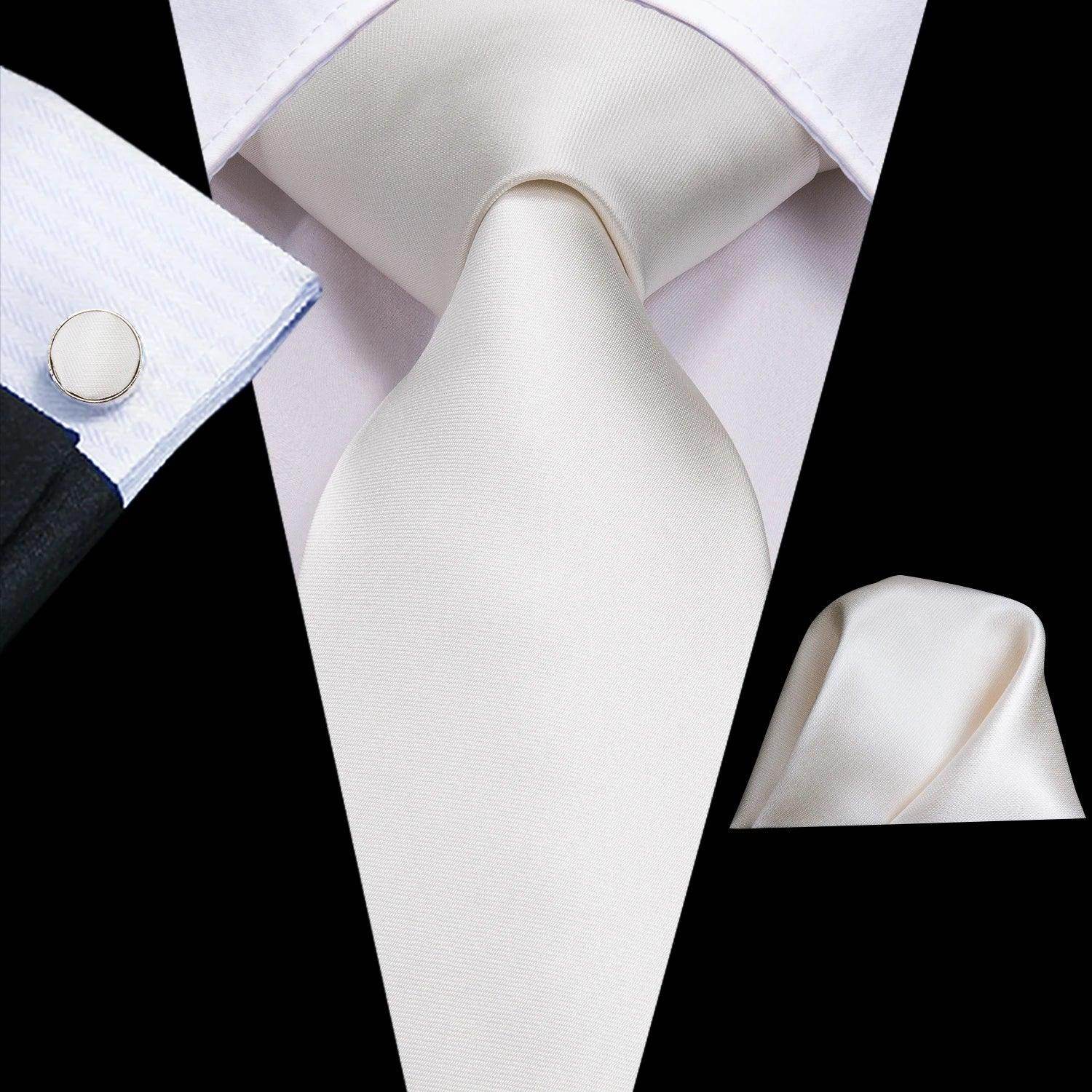 Pastel Solid Silk Wedding Ties Cufflink Set - VacationGrabs