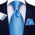 Pastel Solid Silk Wedding Ties Cufflink Set - VacationGrabs