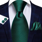 Pastel Solid Silk Wedding Ties Cufflink Set - VacationGrabs