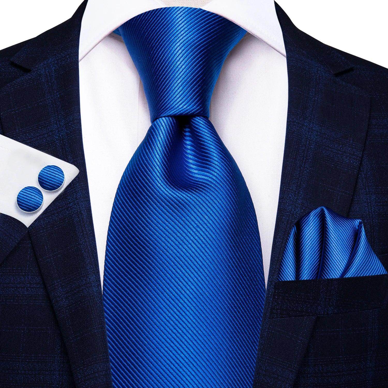 Pastel Solid Silk Wedding Ties Cufflink Set - VacationGrabs