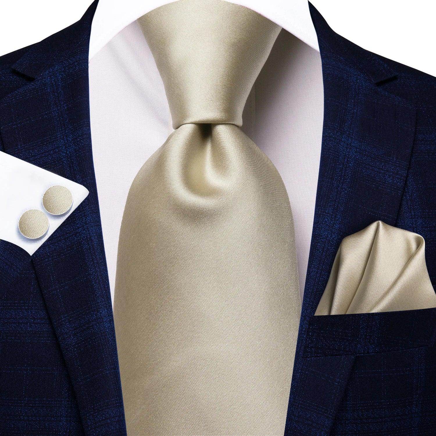 Pastel Solid Silk Wedding Ties Cufflink Set - VacationGrabs