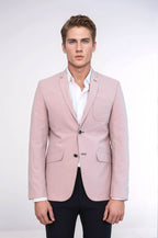 Patched Light Pink Blazer – detail view