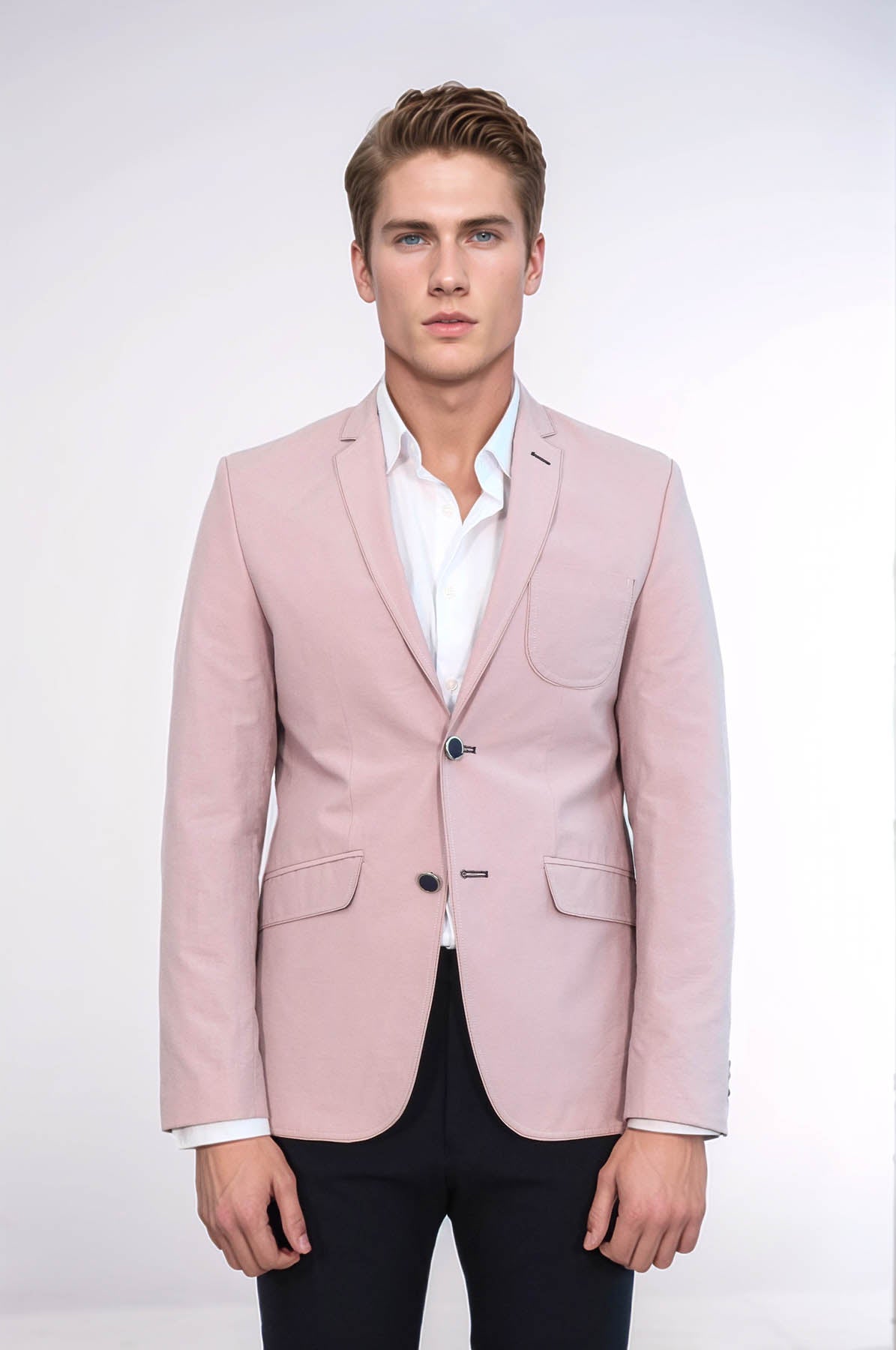 Patched Light Pink Blazer – detail view