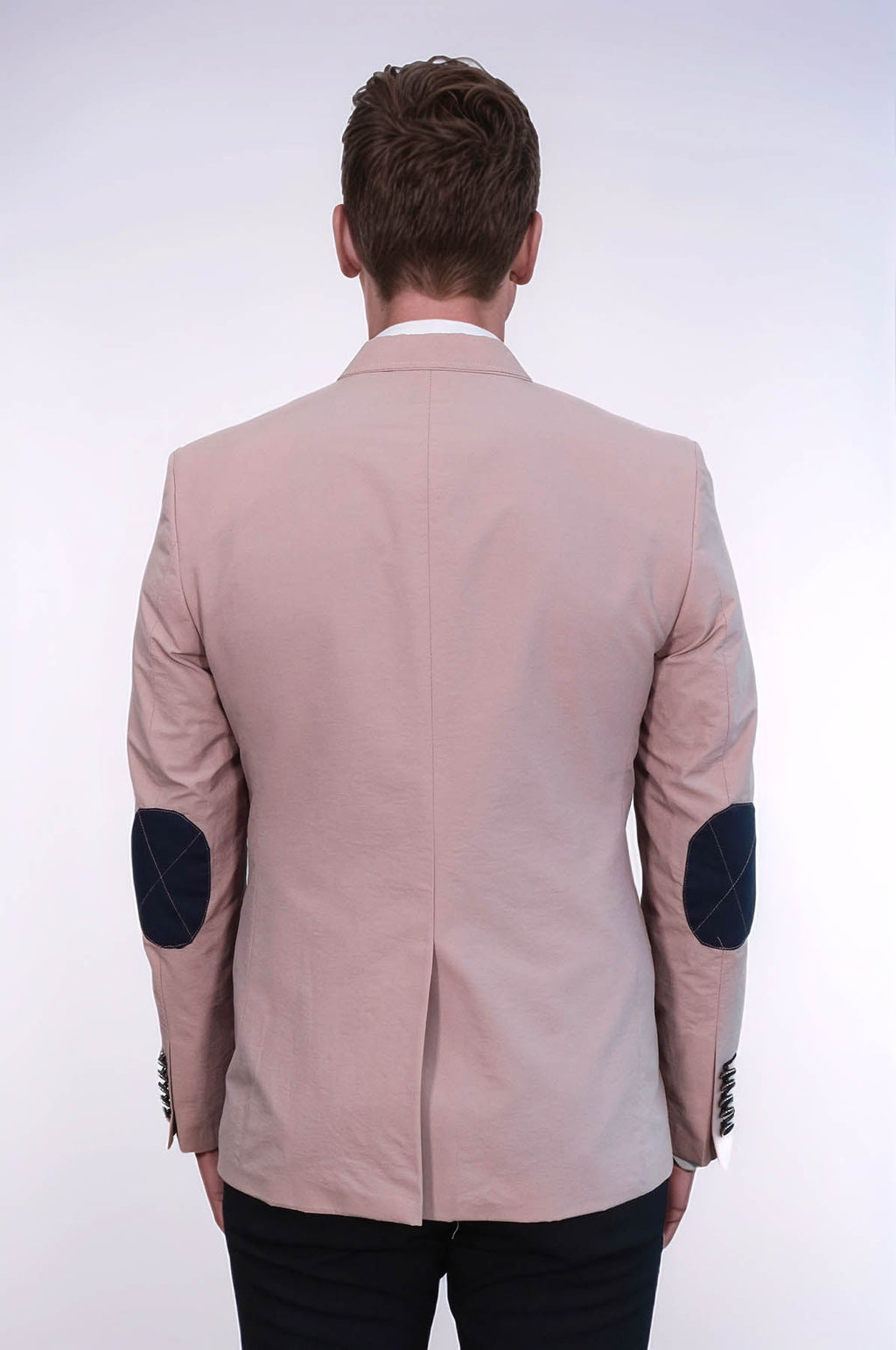 Patched Light Pink Blazer – close up view