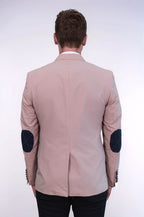 Patched Light Pink Blazer – close up view