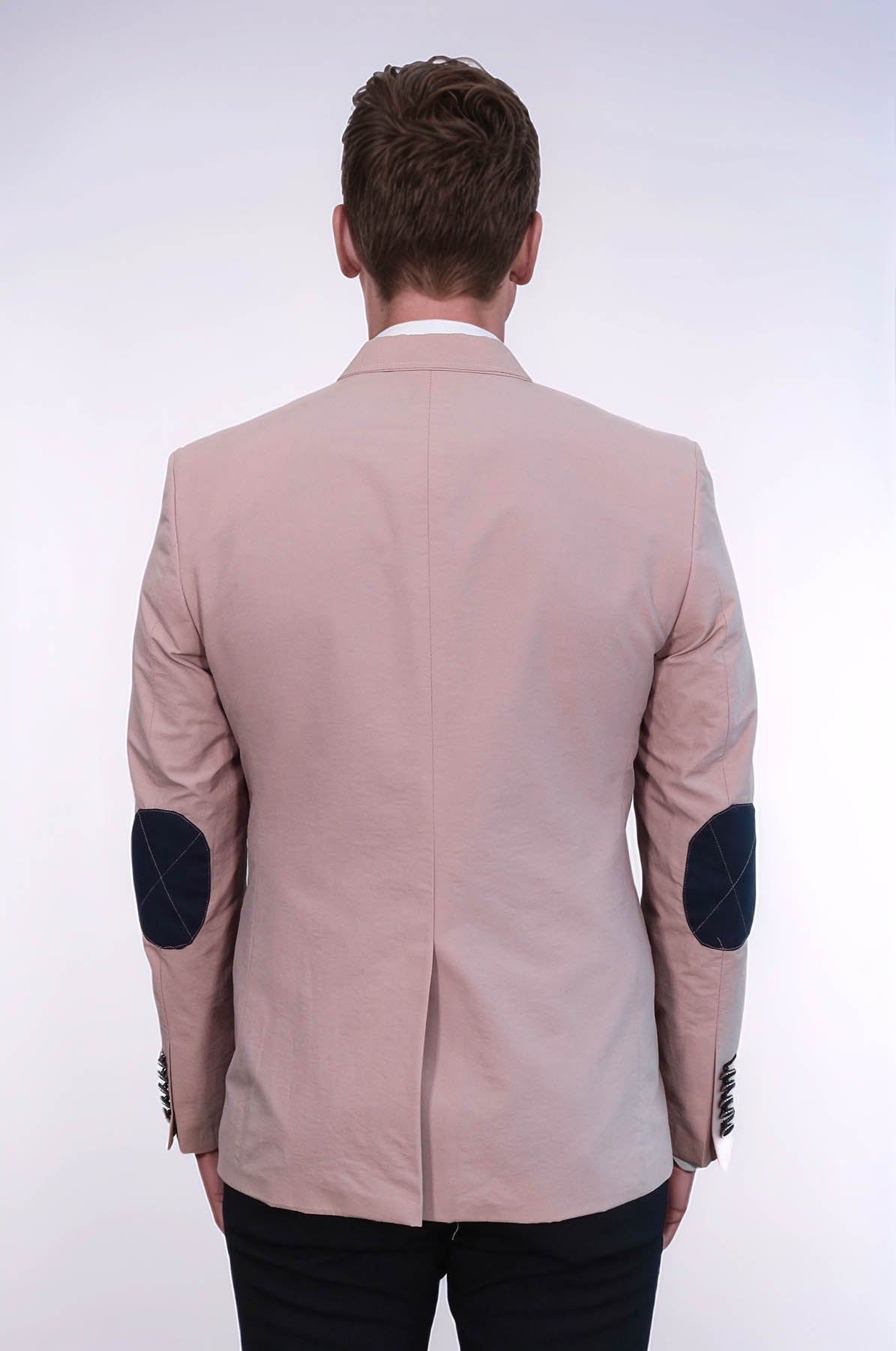 Patched Light Pink Blazer – close up view
